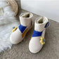Color-blocking Snow Boots Women's Autumn and Winter Plus Velvet Cotton Shoes Thick-soled Waterproof Non-slip Short Boots