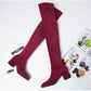 Faux Suede Women Over Knee Boots Lace Up Sexy Chick Heels Shoes Woman Female High Boots Botas Ladies High Boot