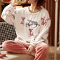 Winter Thickened Warm Pants Suit Autumn and Winter Coral Fleece Warm Loose Large Size Women's Pajamas