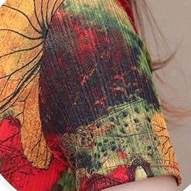 Women's Plus Size Loose Long Dress Slim Round Neck Skirt
