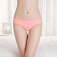 6 Pieces/set of Ice Silk Seamless T-shaped Panties Feminine Fashion Large Size Wide Belt Pure Color Panties