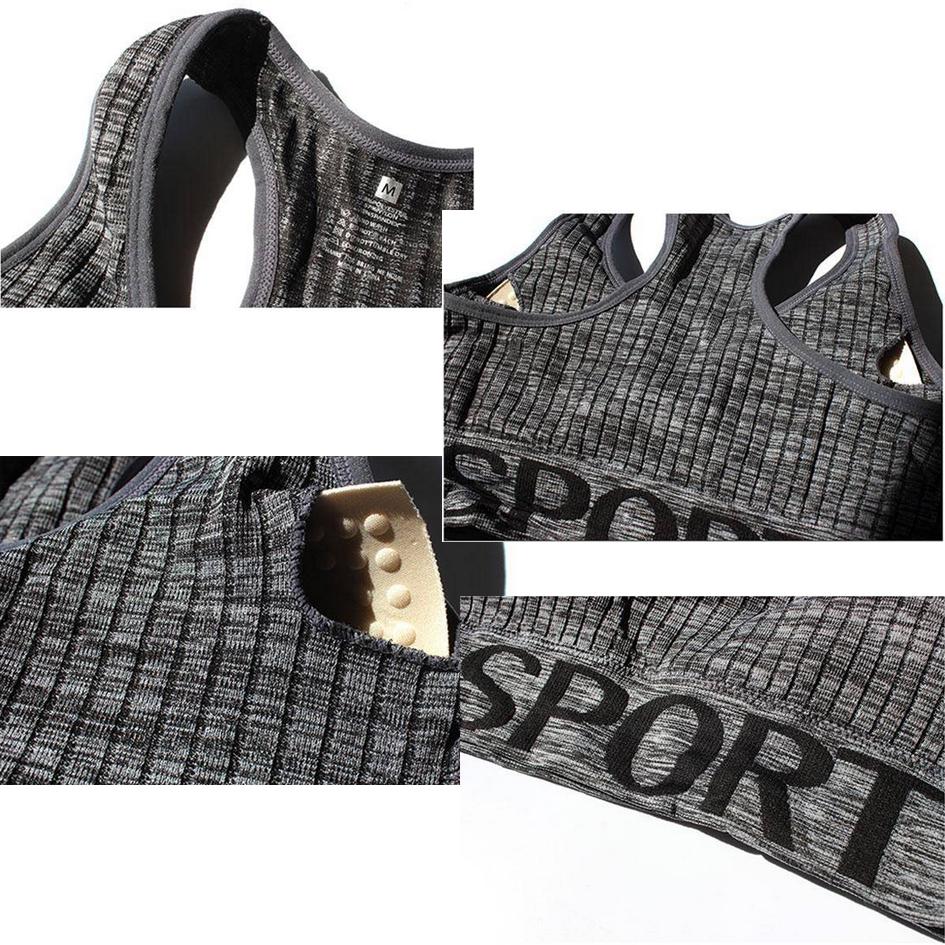 Cotton Sports Bra High Breathable Top Fitness Women Padded for Jogging Yoga Gym Seamless Crop Bra