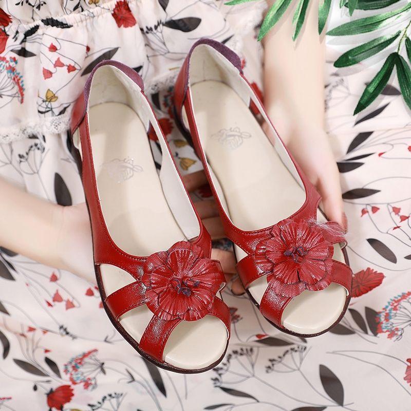 Flat Mother Sandals Women Comfortable All-match Dance Shoes Summer Soft Nurse Shoes Pregnant Women Shoes