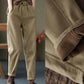 Autumn and Winter Thick Cotton Pants Casual Pants Women Elastic Waist Plus Cashmere Harem Pants Solid Color Fashion Women's Pants