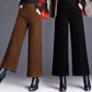 Women's Woolen Wide Leg Pants Winter Straight High Waist Thickening Wide Leg Pants Female Loose