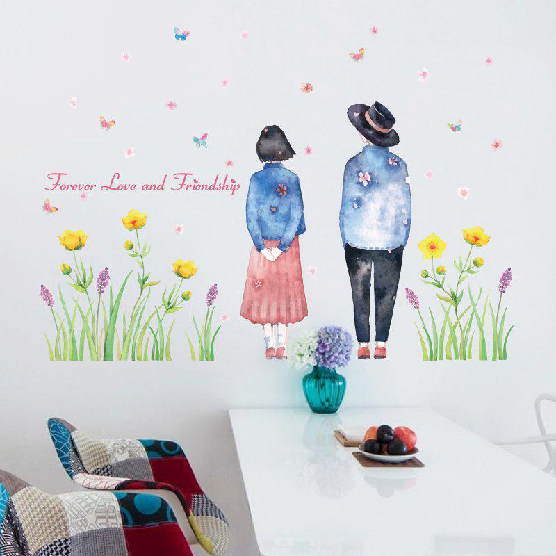 [sticker ]Boy And Girl Wall Stickers For Wedding Bedroom Living Room Home Decor Art Decals Mural Po