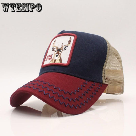 Baseball Cap for Women Summer Mesh Cap Men Embroidery Animal Bones Snapback Hip Hop Hat Casual Cotto