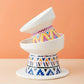 Cat Bowl Ceramic Protective Cervical Spine Oblique Mouth Cat Food Bowl Food Dispenser Water Bowl Anti-overturning Bohemian High Stand Bowl