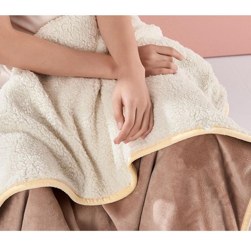 Coral Fleece Soft Blanket Double-sided Plus Fleece Quilt Single Office Nap Thick Shawl Cover Blanket Dual-use Lunch Break Blanket Winter Cloak