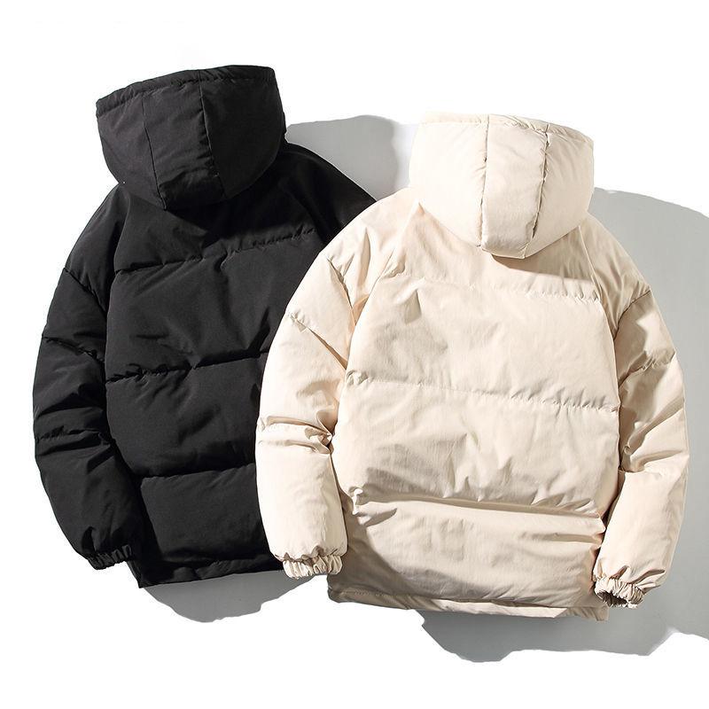 Winter Cotton Clothing Men's Hooded Solid Color Jacket Ins Wind Korean Version of The Trend Loose Casual Cotton Clothing Bread Suit Coat