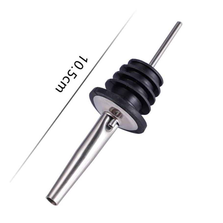 Liquor Pourer Stainless Steel Free Flow Wine Bottle Pour Spout Rubber Stopper Liquid Dispenser Top Beer Bottle Cap Stopper Tap Faucet Bartender Bar To