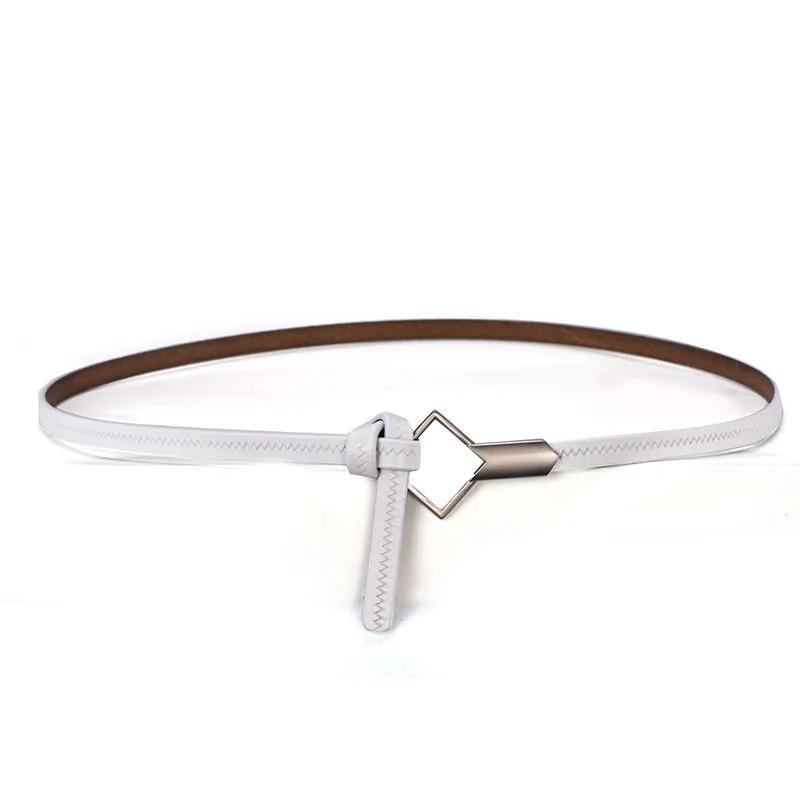 Ladies Leather Decorative Belt Knotted Cowhide Dress Thin Belt Korean Skirt Belt Girls Belt Decorative Belt