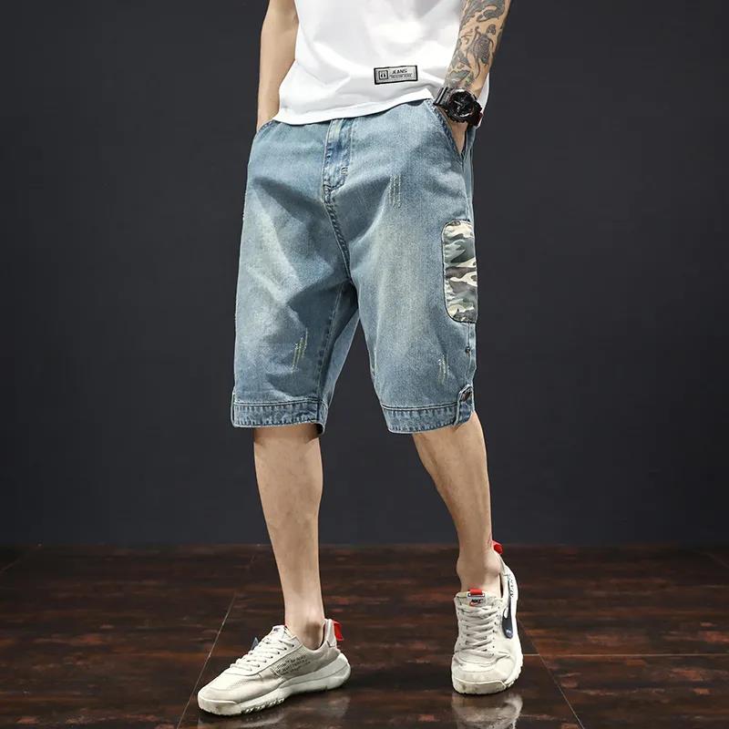 Summer Denim Shorts Male Loose Large Size Thin Five-point Pants Casual Student Stretch All-match Shorts