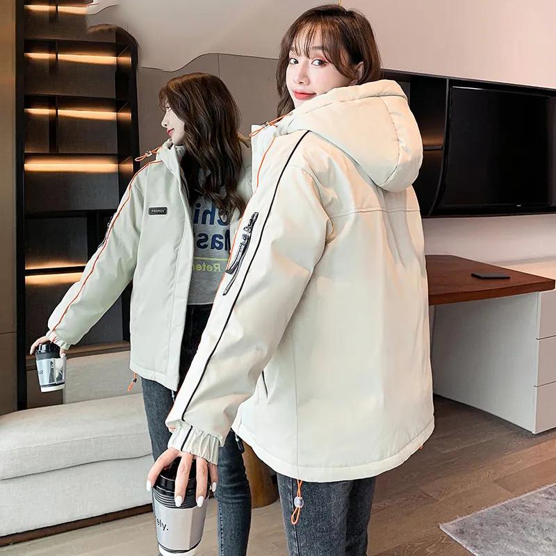 Autumn and Winter Cotton-padded Female Students Casual Loose Tooling Top Outer Wear Thickened Windproof Cotton-padded Jacket Couple Clothes
