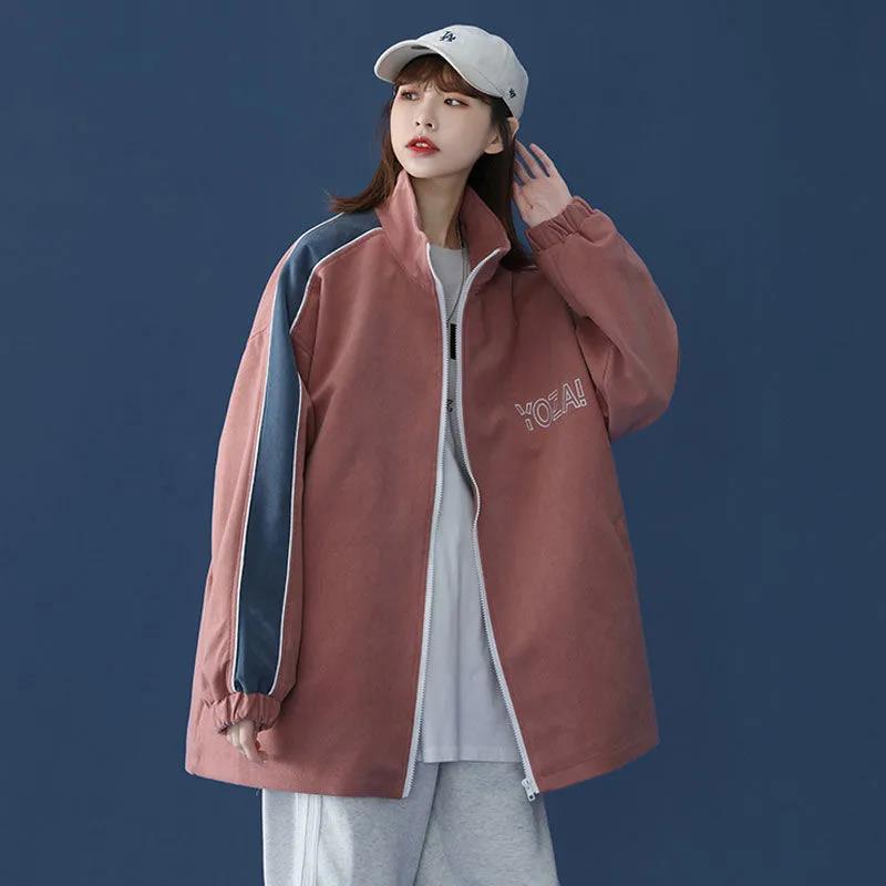 Autumn and Winter Lazy Retro Loose All-match Baseball Uniform Jacket Women