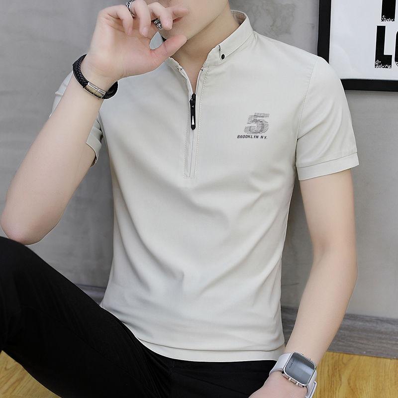 Men's    Shirt Summer Short-sleeved T-shirt Pure Cotton Loose Casual Business Trend Compassionate Male T