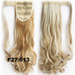 24" Long Wavy Wrap Around Clip In Ponytail Hair Extension Synthetic Natural Blonde Wave Pony Tail
