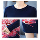 Autumn and Winter Knitted Dress Fashion Printing Base Skirt Loose and Thin Mid-length Sweater