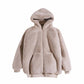Loose Plush Fleece Jacket Women Winter Imitation Rex Rabbit Fur Grass Mid-length Thick Hooded Coat
