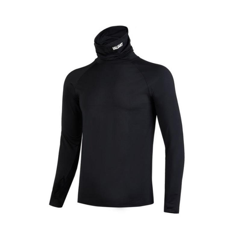 Men's Quick-drying Clothes Running Training Fitness Stretch Top Tide Brand Self-cultivation High-neck Long-sleeved T-shirt Showing Muscle Clothes