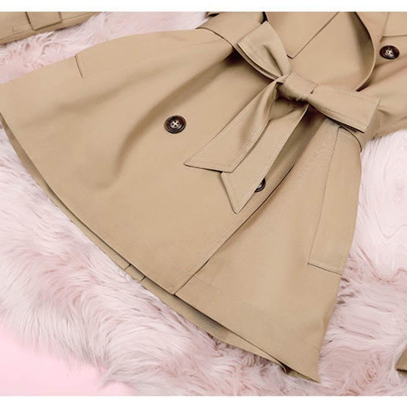 Spring and Autumn Styles Popular Temperament Windbreaker Short Short Short British Style Coat Significantly Taller Jacket Women