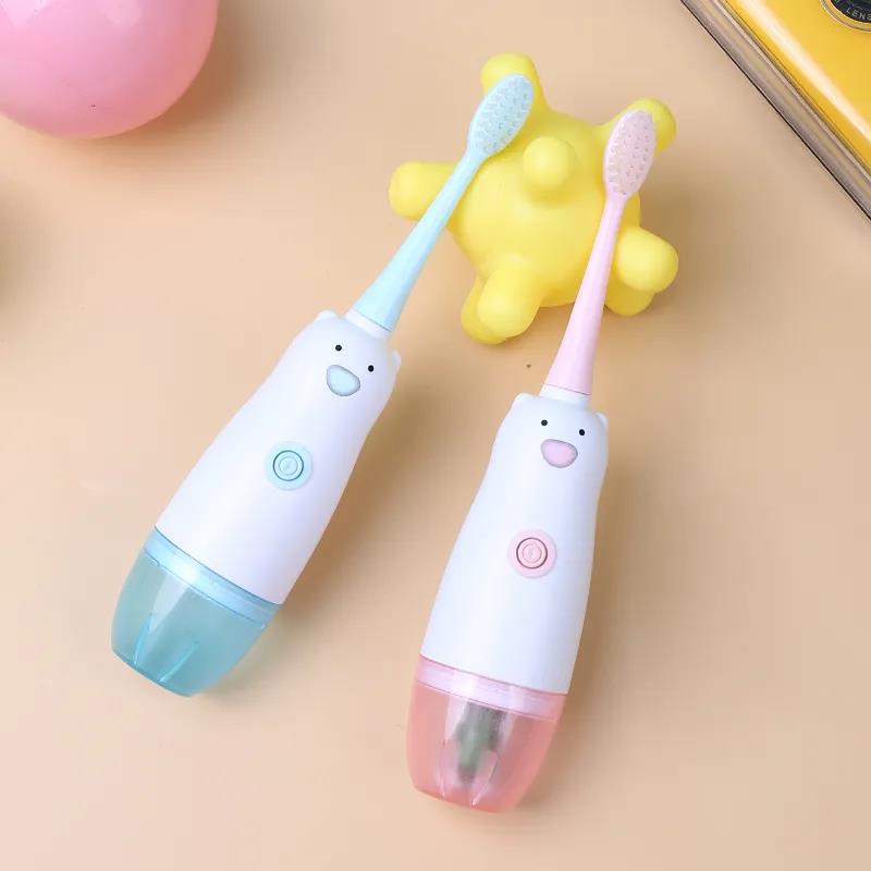 Children's Electric Toothbrush Soft Bristles No Dead Ends Ultrasonic Toothbrush Cartoon Waterproof Baby Tooth Protector for 2 Years and Over