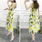 Fashion Boho Summer Cotton Floral Dress Female Vacationer Beach Large Size Printed Sleeveless Dress