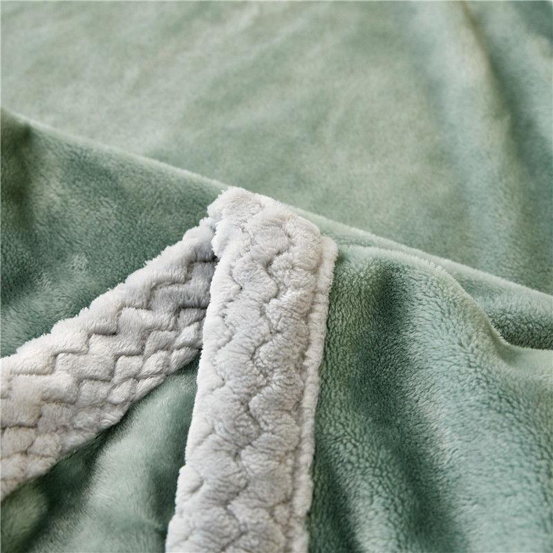 Pure Color Thick Milk Fleece Blanket Quilt Coral Fleece Autumn and Winter Flannel Blanket Plus Fleece Quilt Nap Blanket