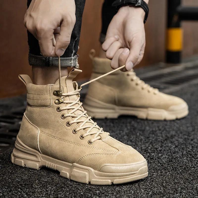 Men's British Casual Martin Boots Outdoor All-match High-top Cowboy Boots