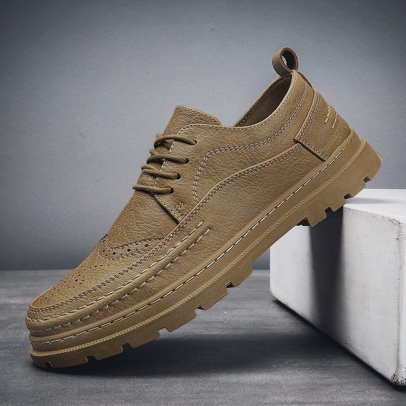 Summer Men's Business Casual Leather Shoes Non-slip Sole Brogue Shoes