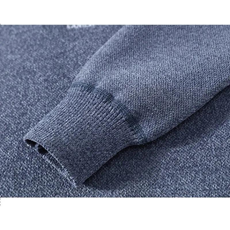 Men's Sweater Autumn and Winter Models Plus Velvet One Velvet Base Men's All-match Knitted Sweater Top