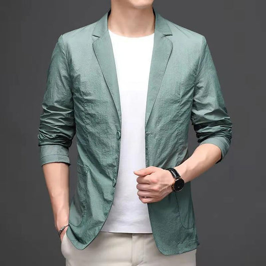 Casual Business Jacket Thin Sun Protection Suit Jacket Sports Suit Trend Spring and Summer Men's Tops