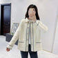Autumn and Winter Casual Fashion Jacket Lapel Long Sleeve Thick Sweater Short Button Knitted Cardigan