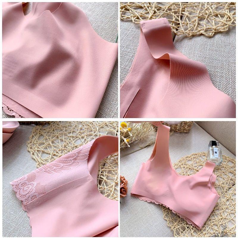 Thai Latex Anti-mite No Steel Ring No Traces Collection Side Milk Gathered Beauty Vest Vest Lace Skin-friendly Soft Bra