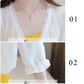 1 PCS Lace Cardigan Women Beach Sun Protection Summer Short Solid Color Thin Shawl Pair with Suspender Dress