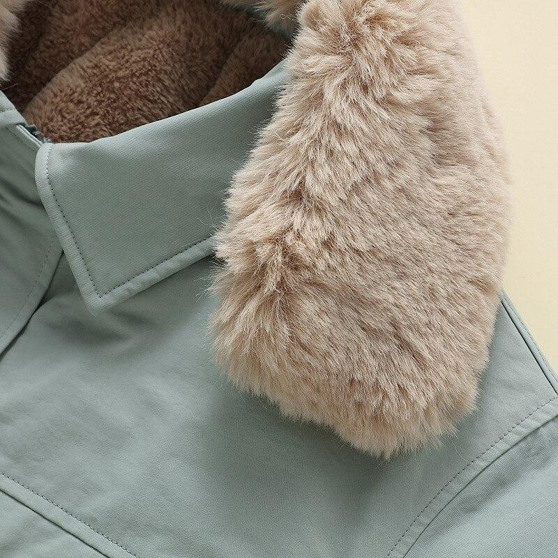 Women Autumn Winter Short Wide Lapel Fur Liner Windproof Coat Puffer Jacket Cotton Padded Parkas Warm Outwear 6 Colour