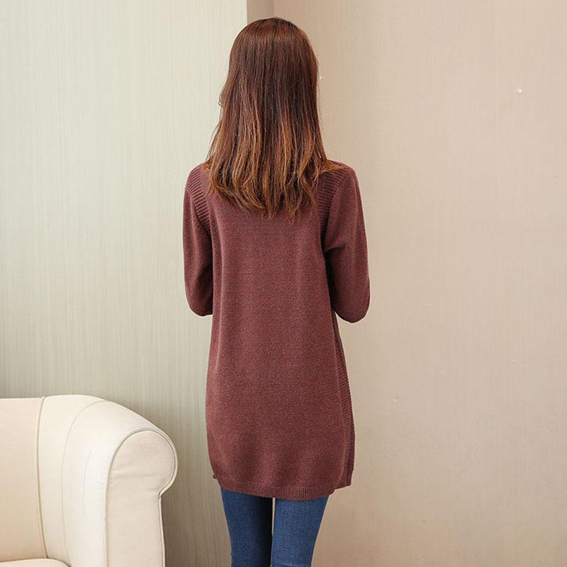 Autumn and Winter Thicker Loose Dress Mid-length Knitted Casual Bottoming Skirt Pure Color Simple Female Sweater Dress