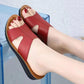 Summer Leather One-word Slippers Ladies Wear Korean Style Non-slip Thick-soled Sandals