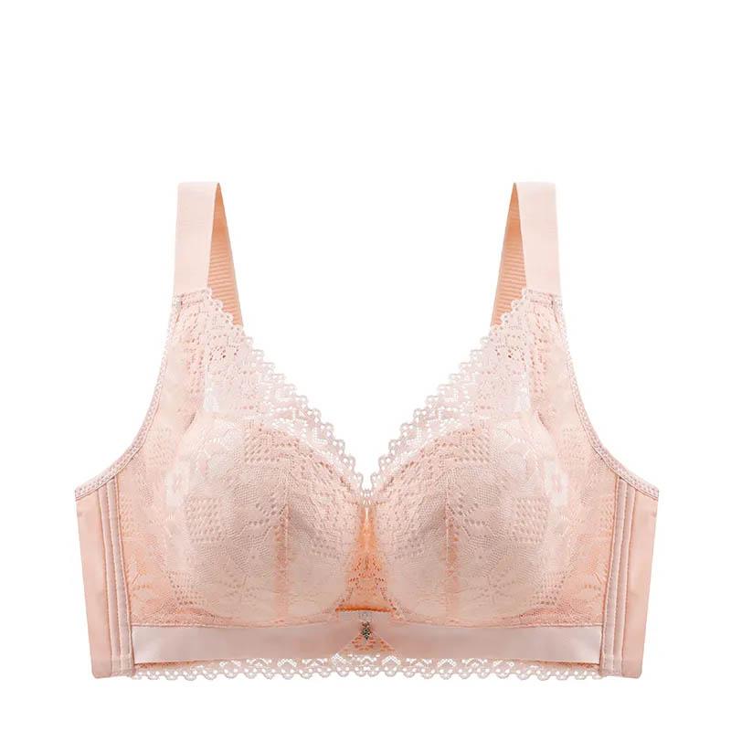Large Size Ultra-thin Underwear Women's Summer No Steel Ring Breathable Bra Thin Section Big Breasts Show Small Breasts Sexy Bra