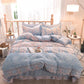 5D Carved Velvet Four-piece Crystal Velvet Warm Quilt Cover Sheets Thick Warm Velvet 4Pcs Set