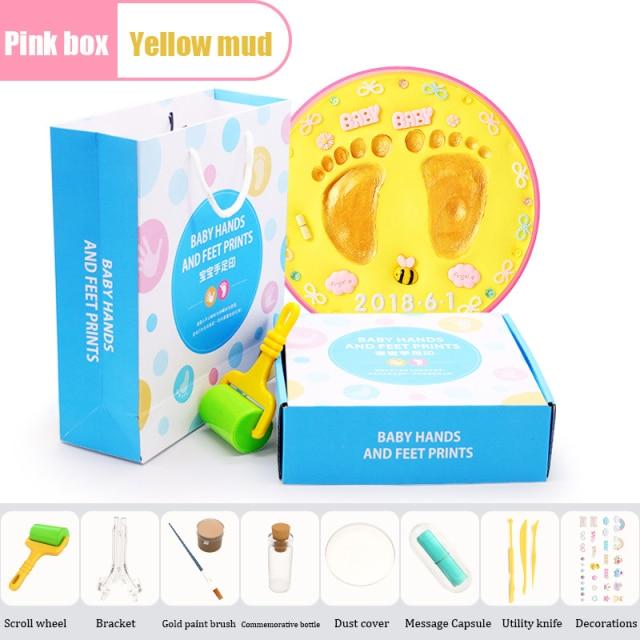 Baby Hand and Foot Mold Print Newbron Birth&Hundreds Days Souvenirs Handprint Footprint Baby Accessories Imprint Kit Gift 0-12M