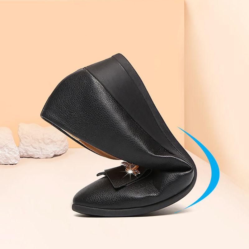 Women's Flat Shoes Wedge Heel Mother Shoes Work Shoes One Foot Korean Style Single Shoes Women