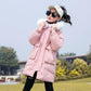 Girls' Hooded Down Jacket Mid-length Thick Padded Jacket Children's Winter Warm Jacket