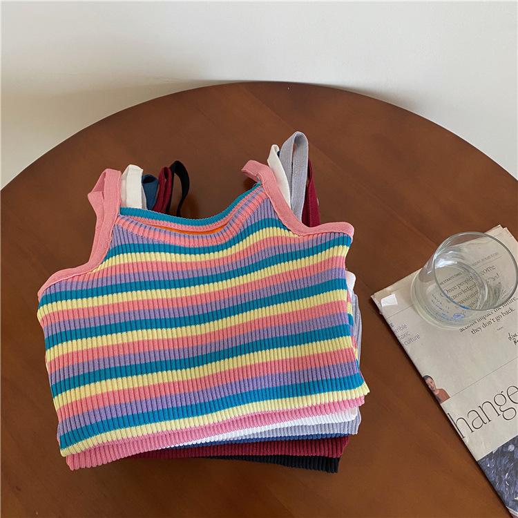 Thermal Wear Women Rainbow Winter Vest Velvet Warm Body Tank Tops Slim Square Neck Slim Inner Wear Sexy Clothing Thermals