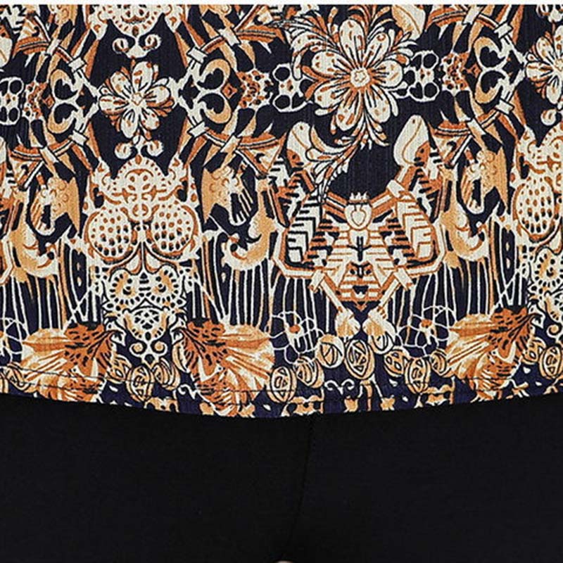 Middle-aged and Elderly Women's Middle-aged and Elderly Women's V-neck Printed Top