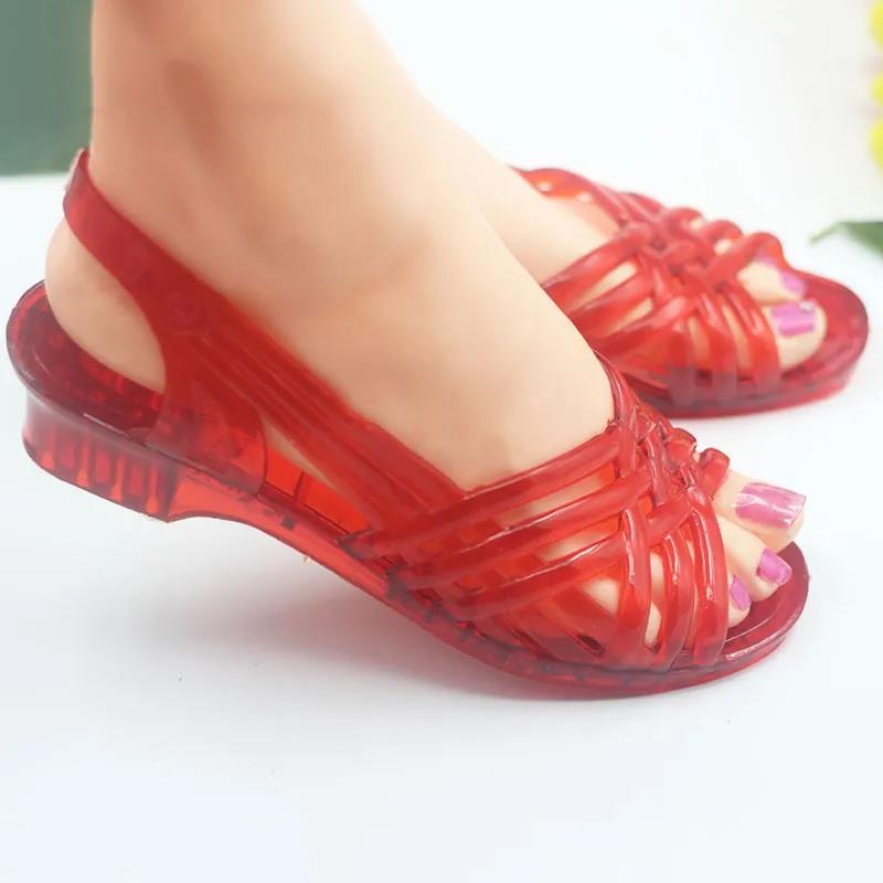 Jelly Shoes Women Summer Soft-soled Beach Shoes Non-slip Thick-soled Pregnant Women Slippers Rain Boots Sandals Hole Shoes