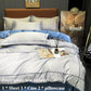 European-style Solid Color Double-sided Ice Silk Four-piece Bed Supplies Silk Slide Diet Water Wash Silk Sheets Were Set of Homes Set