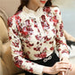 Plus Velvet Thick Lace Shirt Printing Women's Tops Are Fashionable and Slim, All-match Long-sleeved Bottoming Shirt