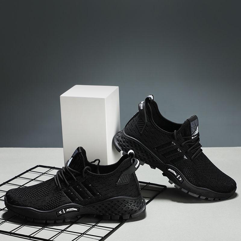 Men's Shoes Korean Breathable Flying Woven Shoes Casual Sports Wild Men's Running Shoes Lightweight and Deodorant