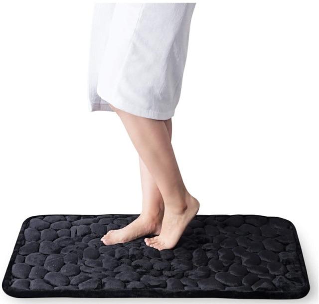 Cobblestone Embossed Bathroom Bath Mat Non-slip Carpets In Wash Basin Rug Shower Room Doormat Memory Foam Pad